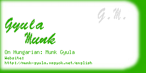 gyula munk business card